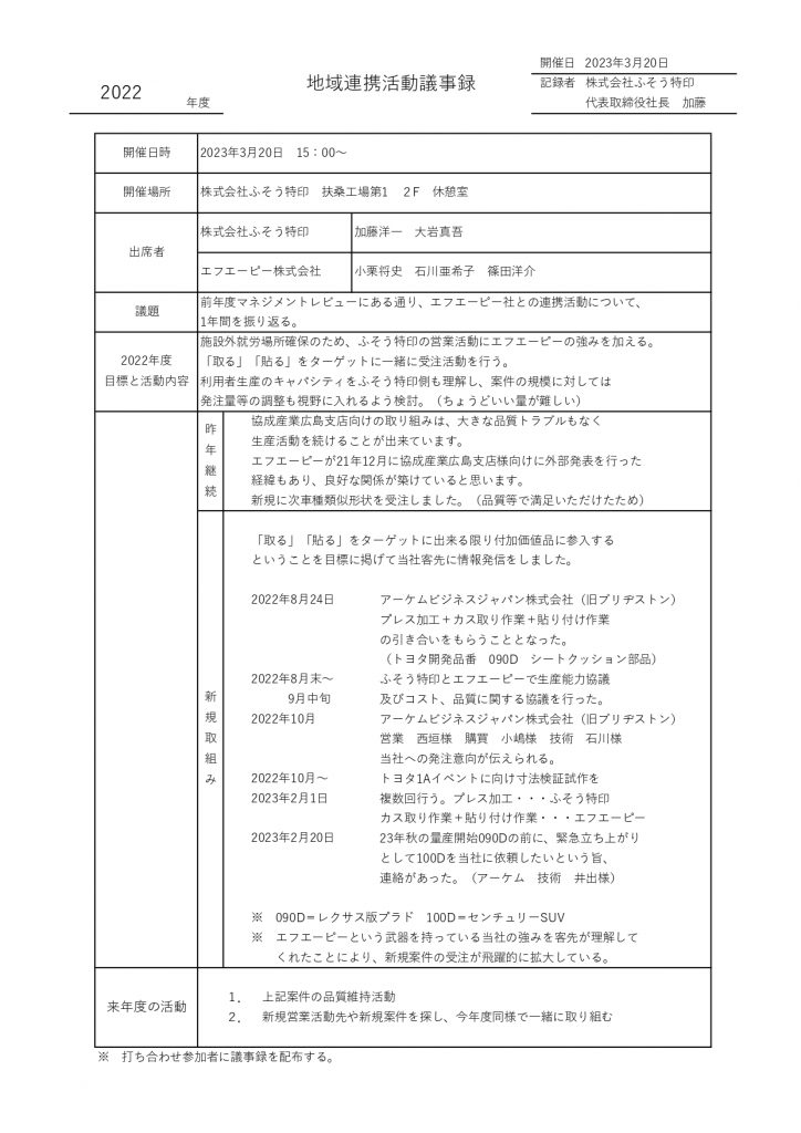 地域連携活動の実施状況2022-2