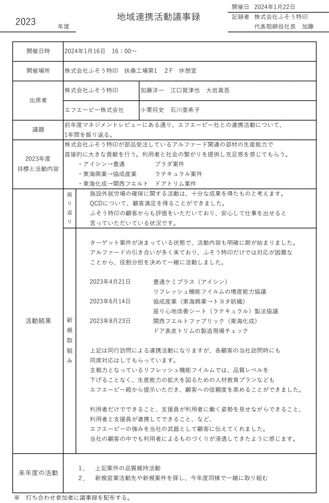 地域連携活動の実施状況2023-2